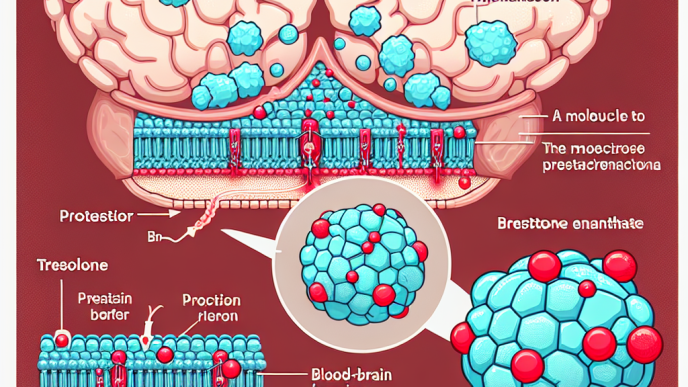 Blood-brain barrier penetration of trestolone enantato